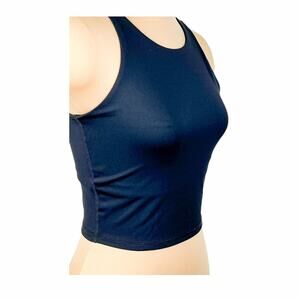 Madewell MWL Black Crop Top Built In Shelf Bra Women's Size Small NA554 Athletic